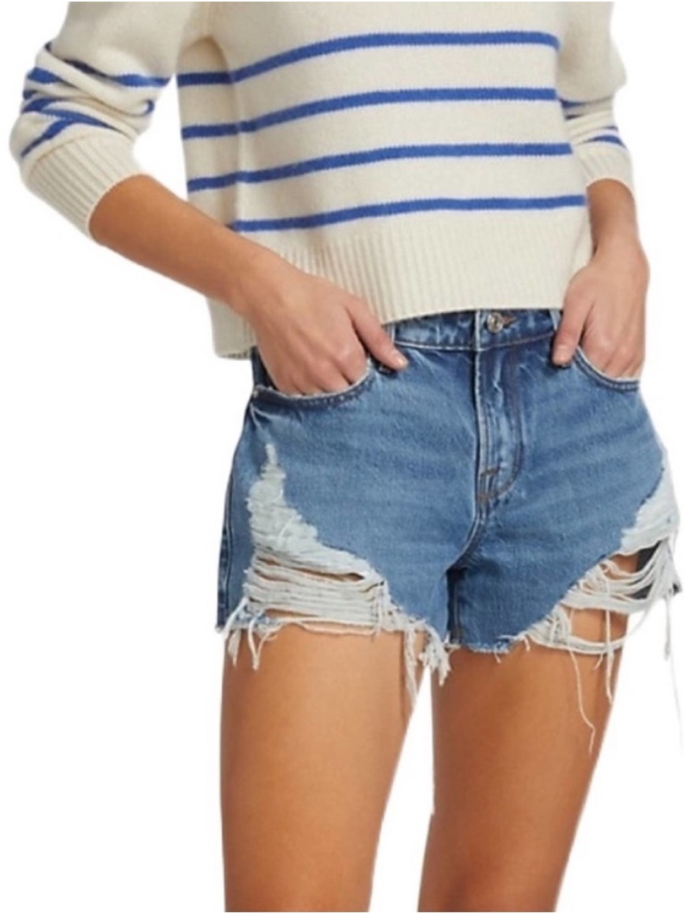 FRAME Denim Distressed Shorts